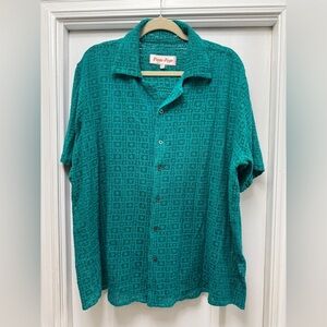 Vintage Men’s Button Down.   Gorgeous teal XL Perte D’Ego brand.
